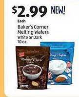 Aldi Baker's corner melting wafers white or dark offer