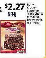Aldi Betty crocker supreme triple chunk or walnut brownie mix offer
