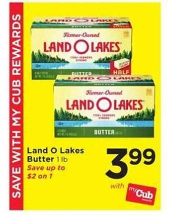 Cub Foods Land o lakes butter offer