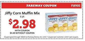 Fareway Jiffy corn muffin mix offer