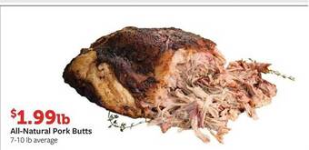 Fareway All-natural pork butts offer