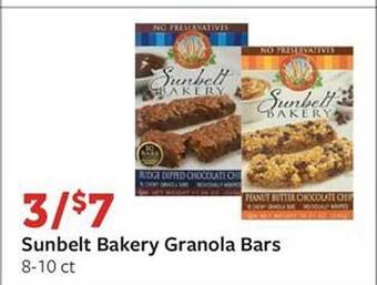 Fareway Sunbelt bakery granola bars offer