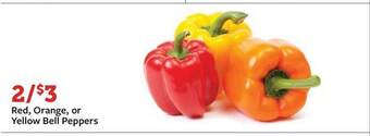 Fareway Red orange or yellow bell peppers offer