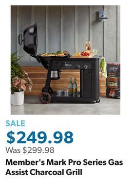 Sam's Club Member's mark pro series gas assist charcoal grill offer