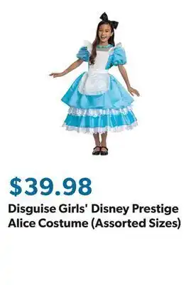 Sam's Club Disguise girls' disney prestige alice costume (assorted sizes) offer