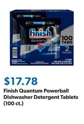 Sam's Club Finish quantum powerball dishwasher detergent tablets (100 ct.) offer