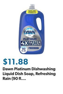 Sam's Club Dawn platinum dishwashing liquid dish soap, refreshing rain (90 fl. oz.) offer