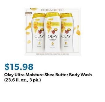 Sam's Club Olay ultra moisture shea butter body wash (23.6 fl. oz., 3 pk.) offer
