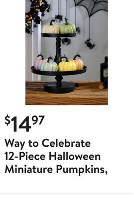 Walmart Way to celebrate 12-piece halloween miniature pumpkins, pastels offer