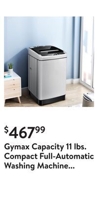 Walmart Gymax capacity 11 lbs. compact full-automatic washing machine laundry washer, gray offer