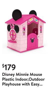 Walmart Disney minnie mouse plastic indoor,outdoor playhouse with easy assembly offer