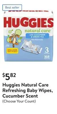 Walmart Huggies natural care refreshing baby wipes, cucumber scent offer
