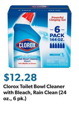 Sam's Club Clorox toilet bowl cleaner with bleach, rain clean (24 oz., 6 pk.) offer