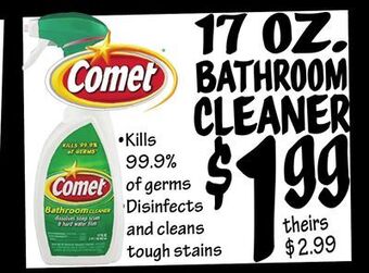 Ollie's Comet 17 oz. bathroom cleaner offer