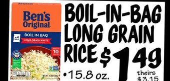 Ollie's Boil-in-bag long grain rice offer