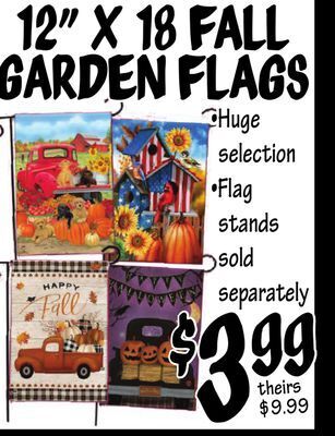 Ollie's 12" x 18 fall garden flags offer