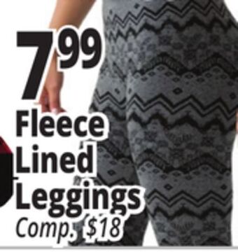 Ocean State Job Lot Fleece lined leggings offer