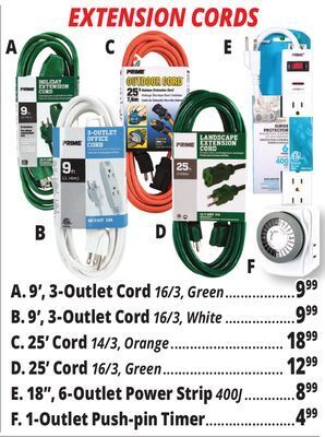 Ocean State Job Lot Extension cords offer