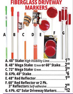 Ocean State Job Lot Driveway markers offer