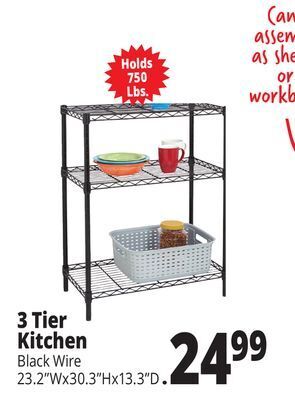 Ocean State Job Lot 3-tier household wire shelving unit offer