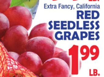 Bravo Supermarkets Red seedless grapes offer