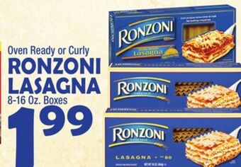 Bravo Supermarkets Ronzoni lasagna offer