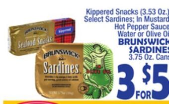 Bravo Supermarkets Brunswick sardines, 3.75 oz. cans offer