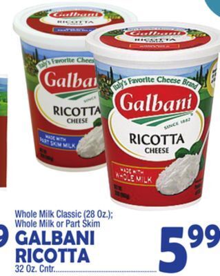 Bravo Supermarkets Galbani ricotta 32 oz. cntr. offer
