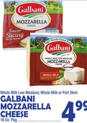 Bravo Supermarkets Galbani mozzarella cheese offer