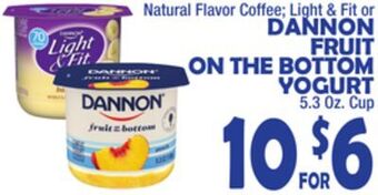 Bravo Supermarkets Dannon fruit on the bottom yogurt offer