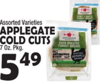 Bravo Supermarkets Applegate cold cuts offer
