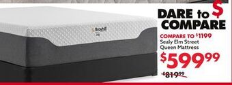 Big Lots Sealy elm street queen mattress offer