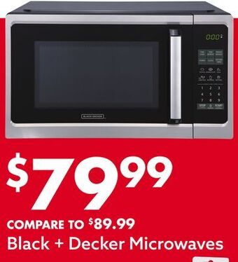Big Lots Black + decker microwaves offer