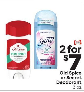 Weis Markets Old spice or secret deodorant offer