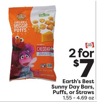 Weis Markets Earth's best sunny day bars, puffs, or straws offer