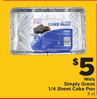 Weis Markets Weis simply great 1/4 sheet cake pan offer