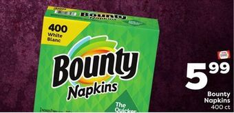 Weis Markets Bounty napkins offer