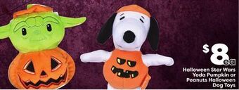 Weis Markets Halloween star wars yoda pumpkin or peanuts halloween dog toys offer