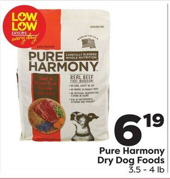 Weis Markets Pure harmony dry dog foods offer