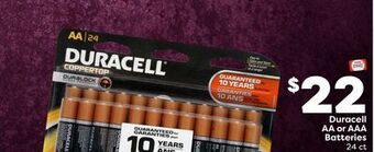 Weis Markets Duracell aa or aaa batteries offer