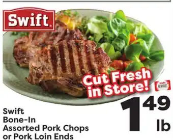Weis Markets Swift bone-in assorted pork chops or pork loin ends offer