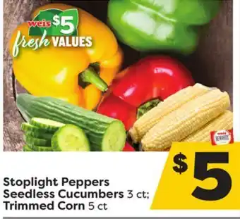 Weis Markets Stoplight peppers seedless cucumbers 3 ct trimmed corn 5 ct offer