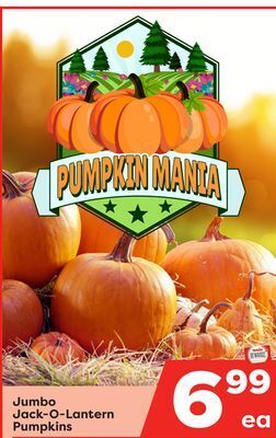 Weis Markets Jumbo jack-o-lantern pumpkins offer