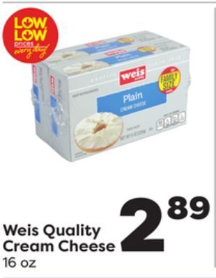 Weis Markets Weis quality cream cheese offer