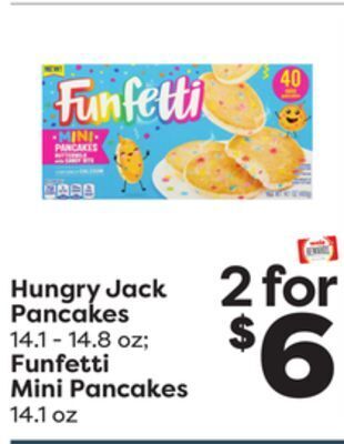 Weis Markets Hungry jack pancakes 14.1-14.8 oz funfetti mini pancakes 14.1 oz offer