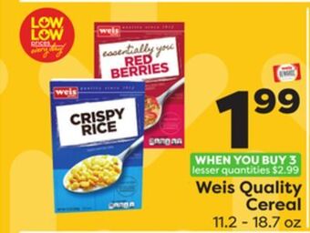 Weis Markets Weis quality cereal offer