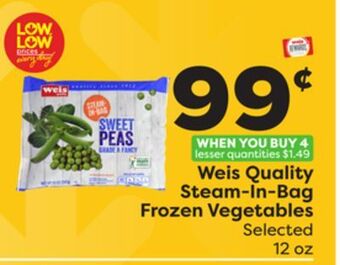 Weis Markets Weis quality steam-in-bag frozen vegetables offer