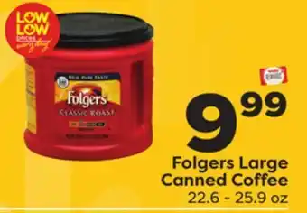 Weis Markets Folgers large canned coffee offer