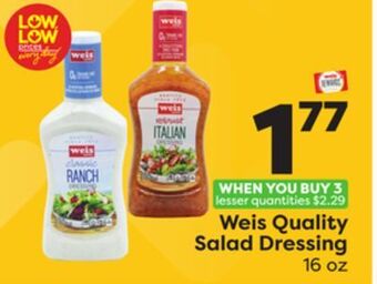 Weis Markets Weis quality salad dressing offer