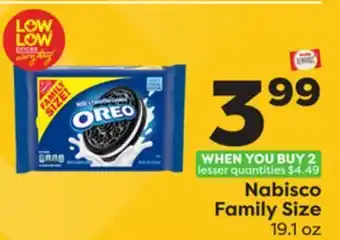 Weis Markets Nabisco family size offer